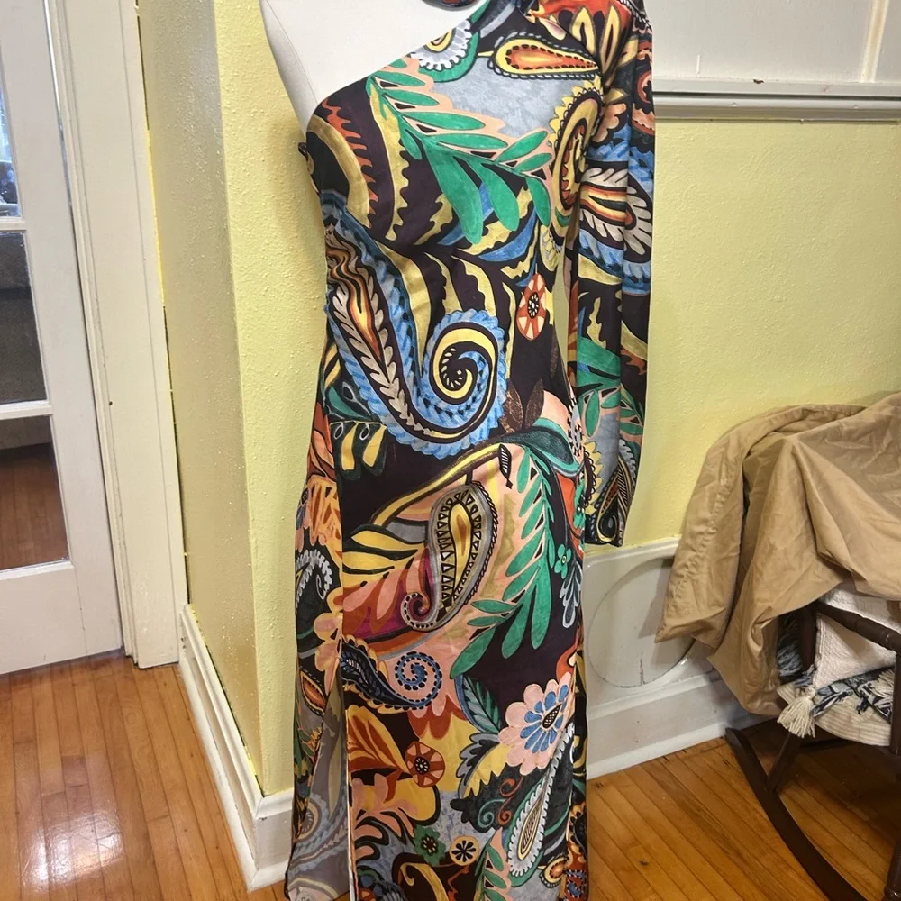 Zara Multicolor One-Shoulder Dress - Picture 2 of 7
